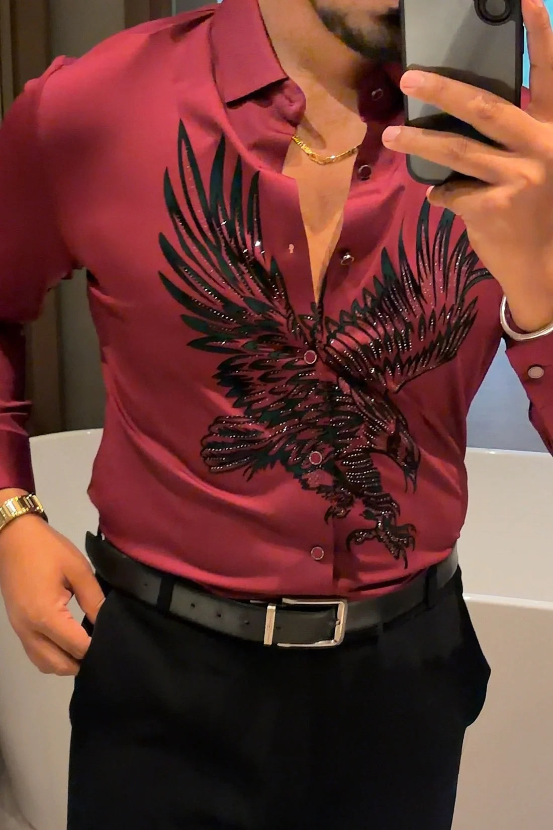FALCON LEGACY JACQUARD SHIRT - SET OF 16 PCS ( M L XL XXL )  x Rs. 1195