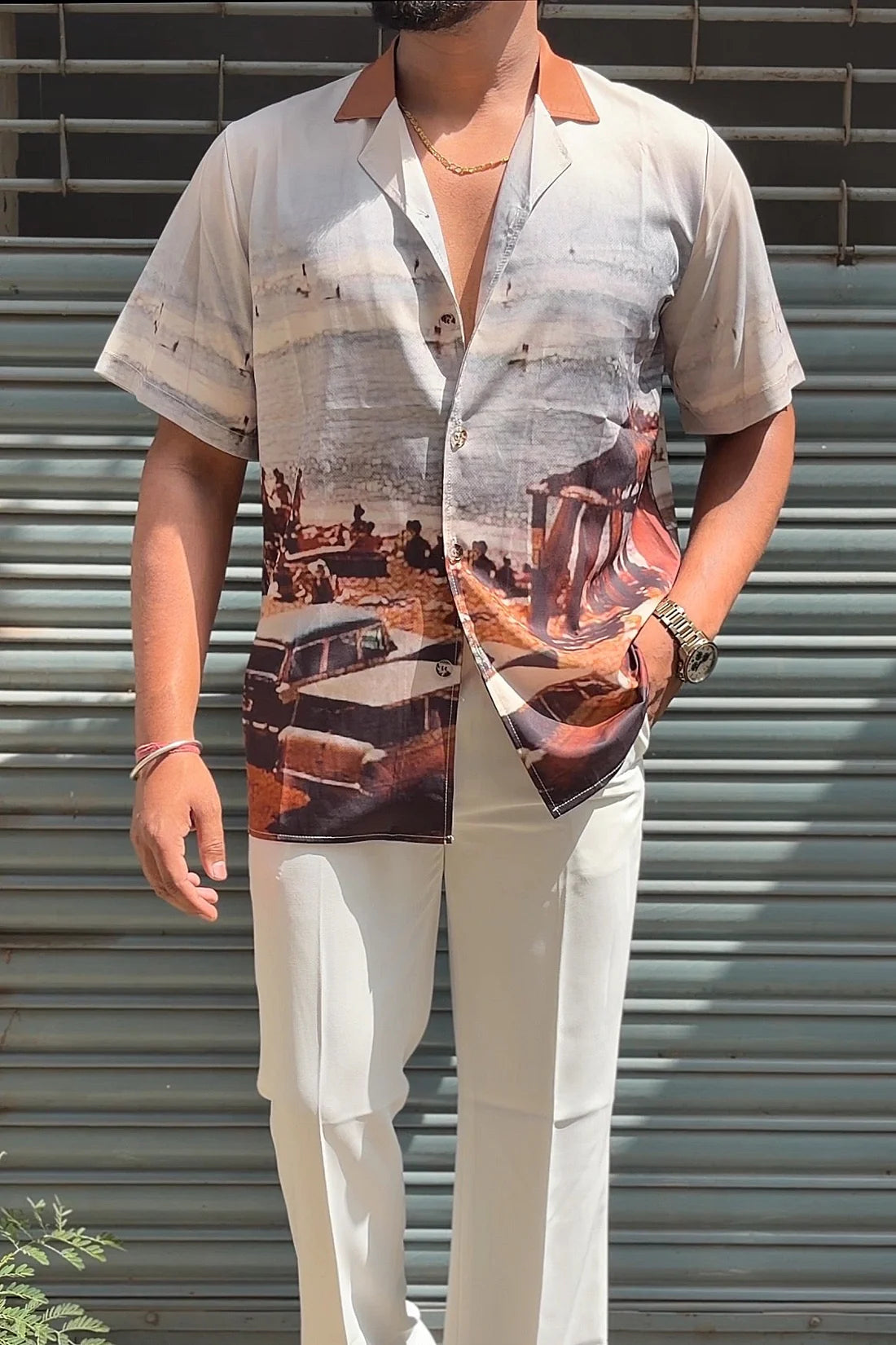 HALF SLEEVE CHINA PRINTED SHIRT - SET OF 15 PCS ( M L XL XXL )  x Rs. 895